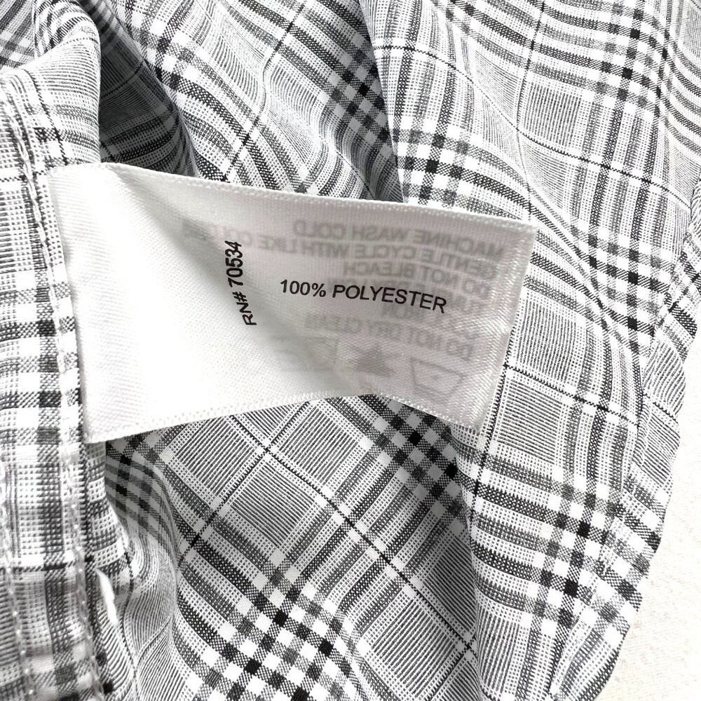 Orvis Mens Active Fit Gray Plaid Dress Shirt XXL Button-Down Collar Polyester - Picture 6 of 9